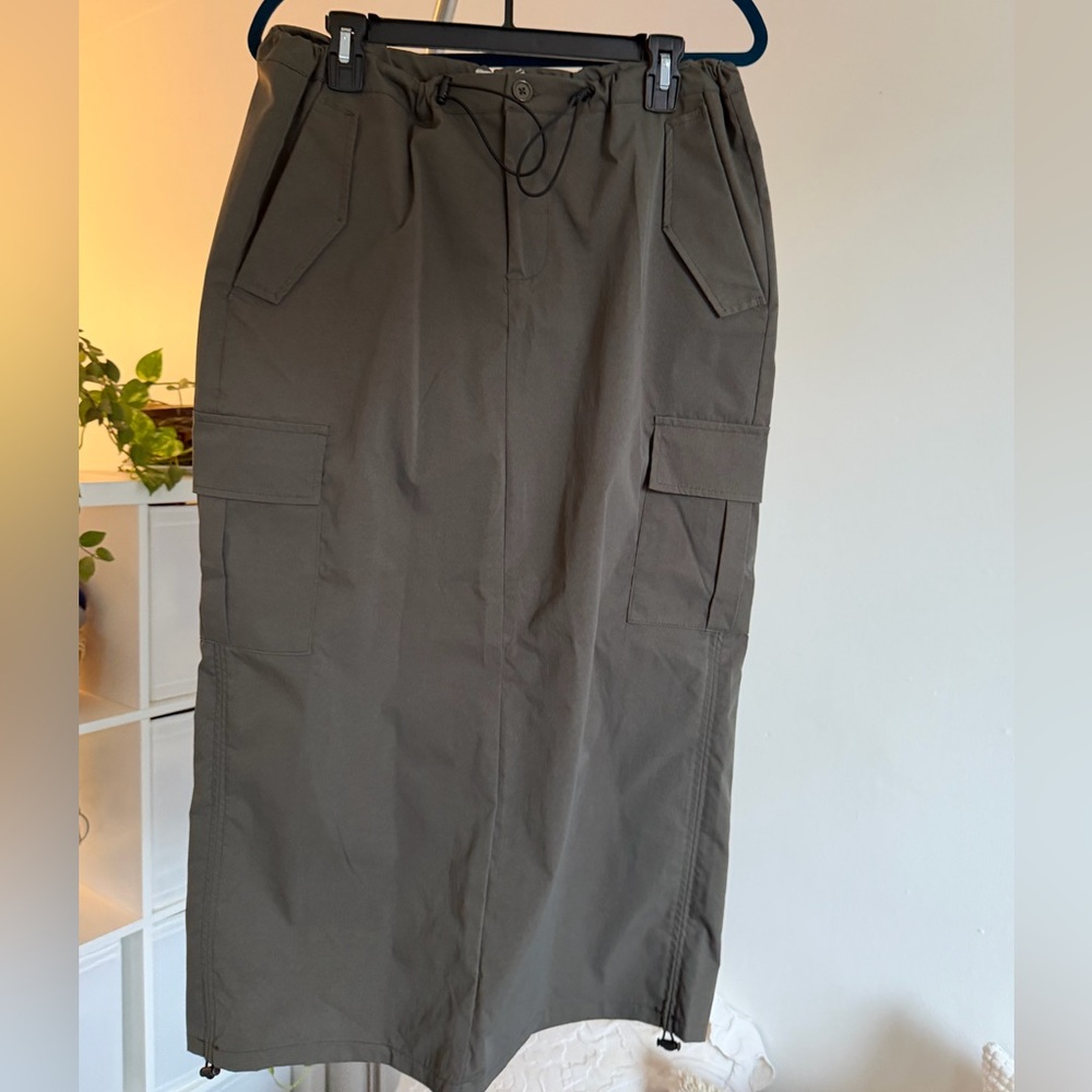 Royalty For Me Dark Olive Cargo Skirt